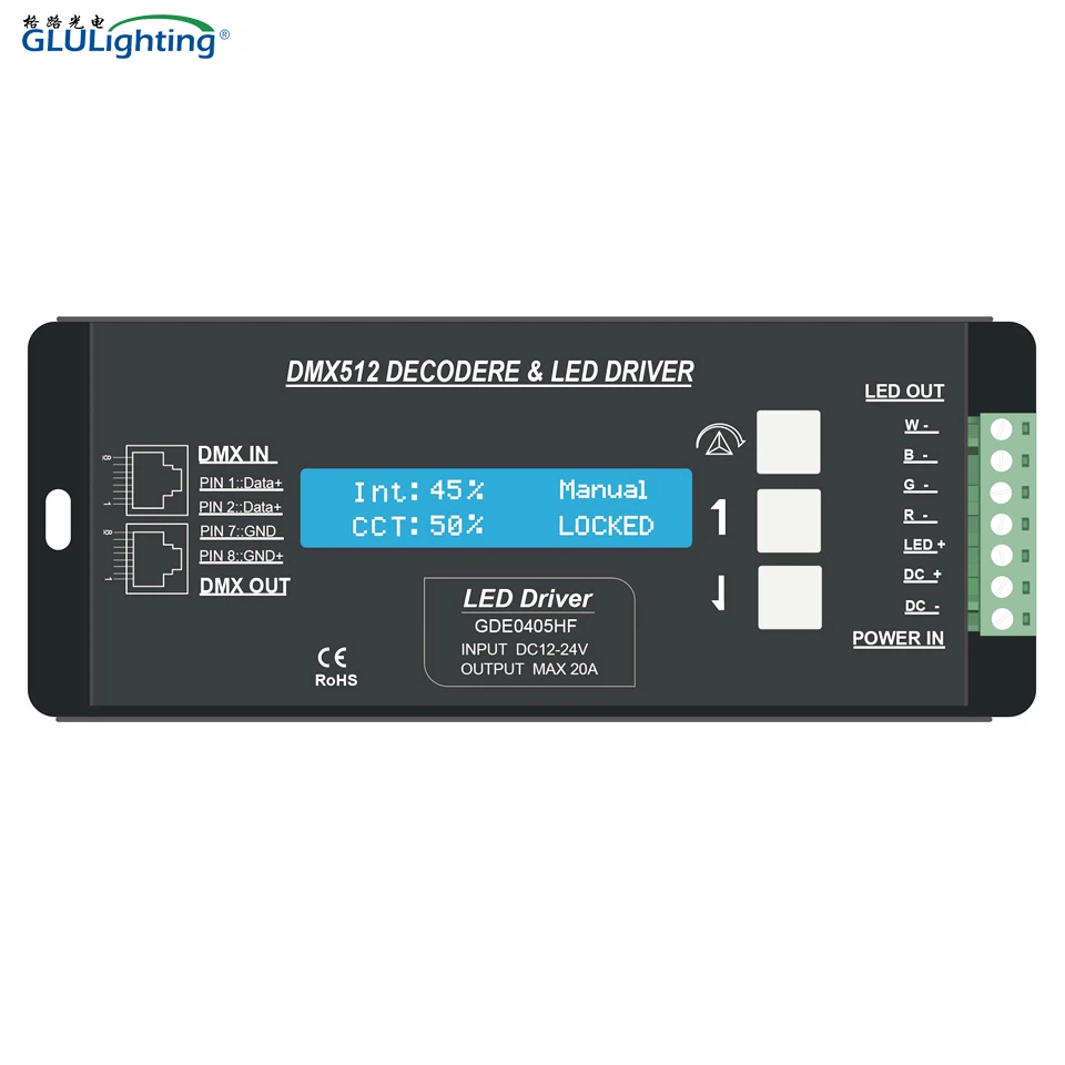 Visokofrekventni 4-kanalni DMX dekoder sa LCD ekranom