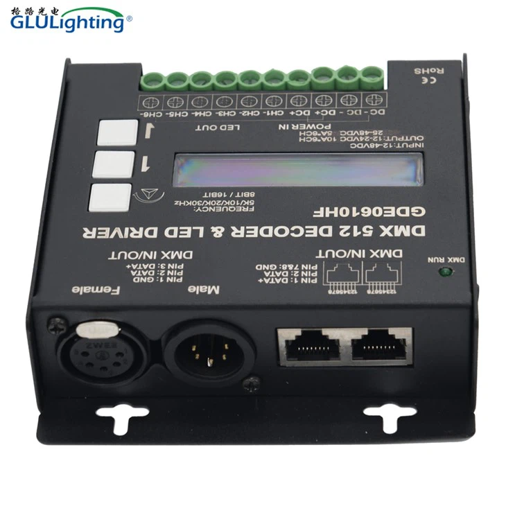 High Frequency 6 Channels DMX Decoder With On-board Display